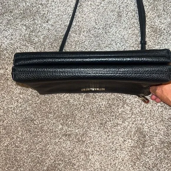 Michael Kors Double Pouch Crossbody Med/Large Black Pebbled Leather Excellent! - Picture 11 of 14